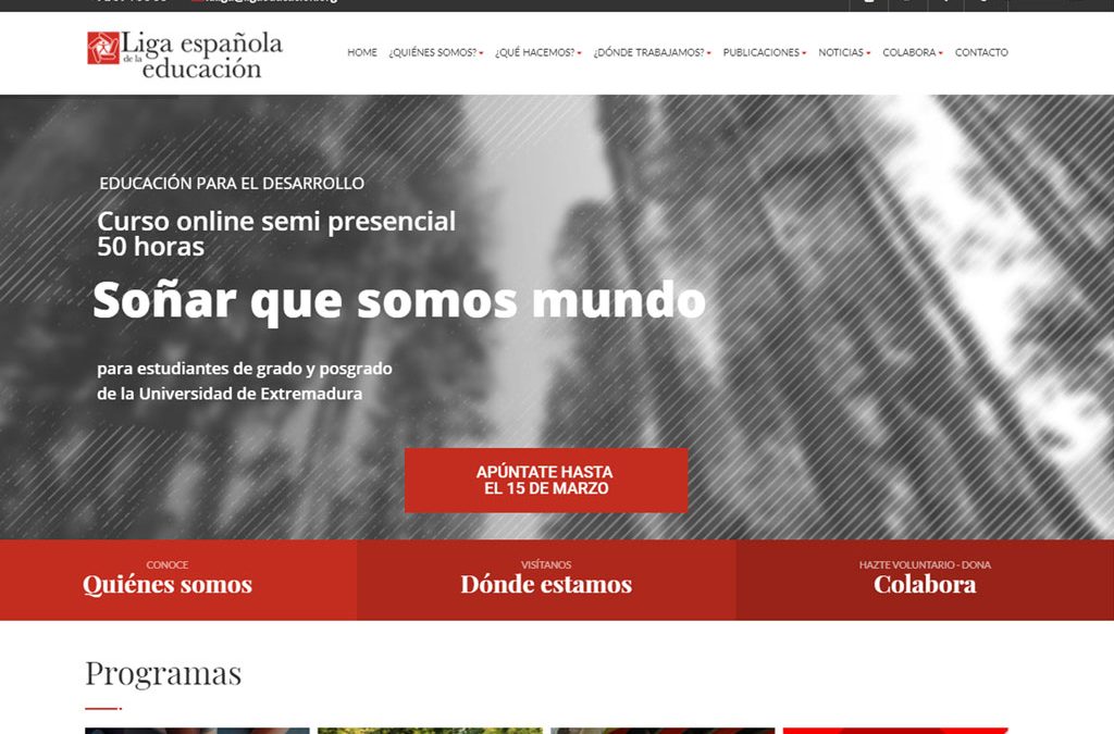 La Liga de la Educación lanza su nueva página web