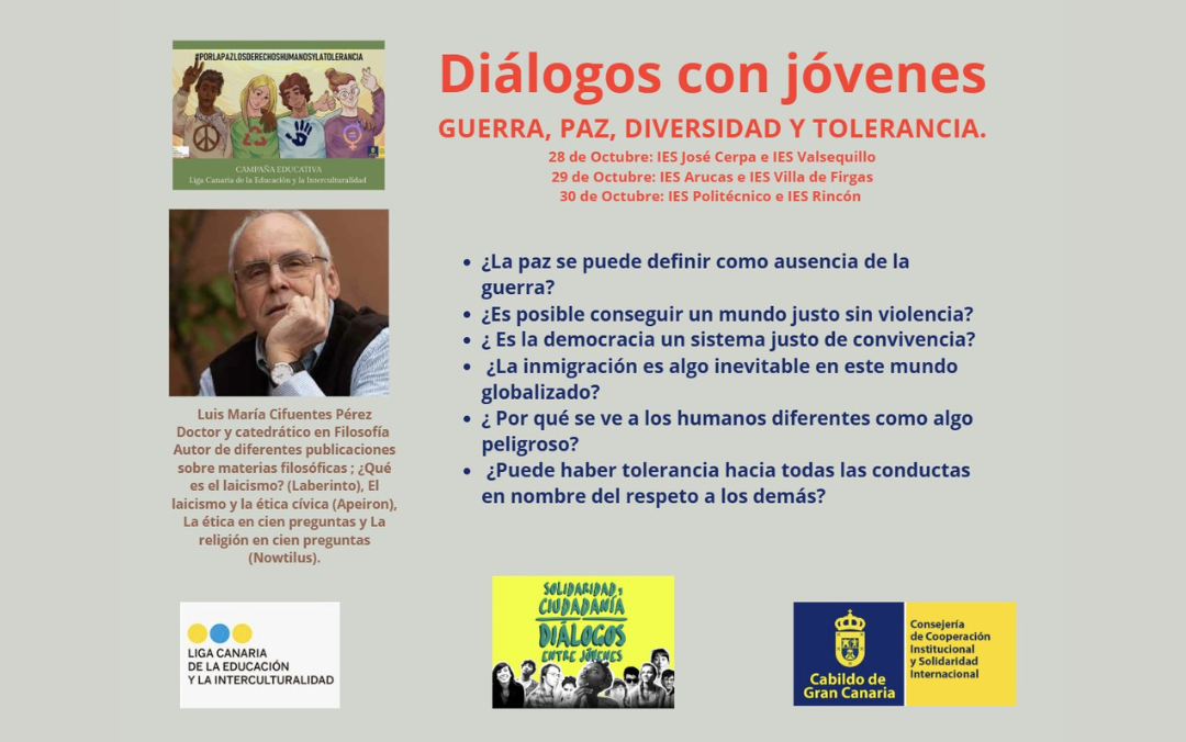 La Liga Canaria de la Educación impulsa los “Diálogos con jóvenes” sobre guerra, paz, diversidad y tolerancia